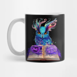 Graphic Design Magic Owl With Spell Book Mug